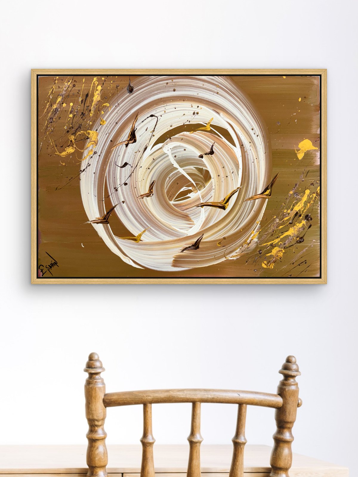 Oker Spiral Yağlı Boya Tablosu Simurg Sanatevi