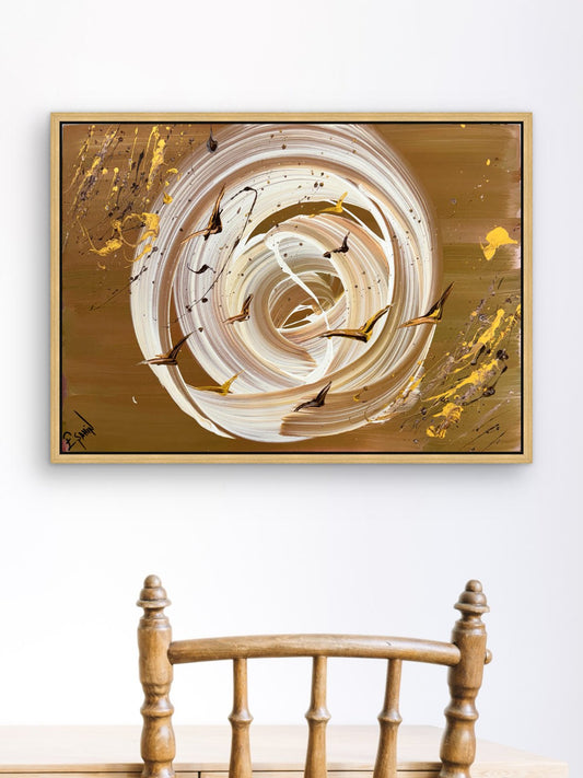 Oker Spiral Yağlı Boya Tablosu Simurg Sanatevi
