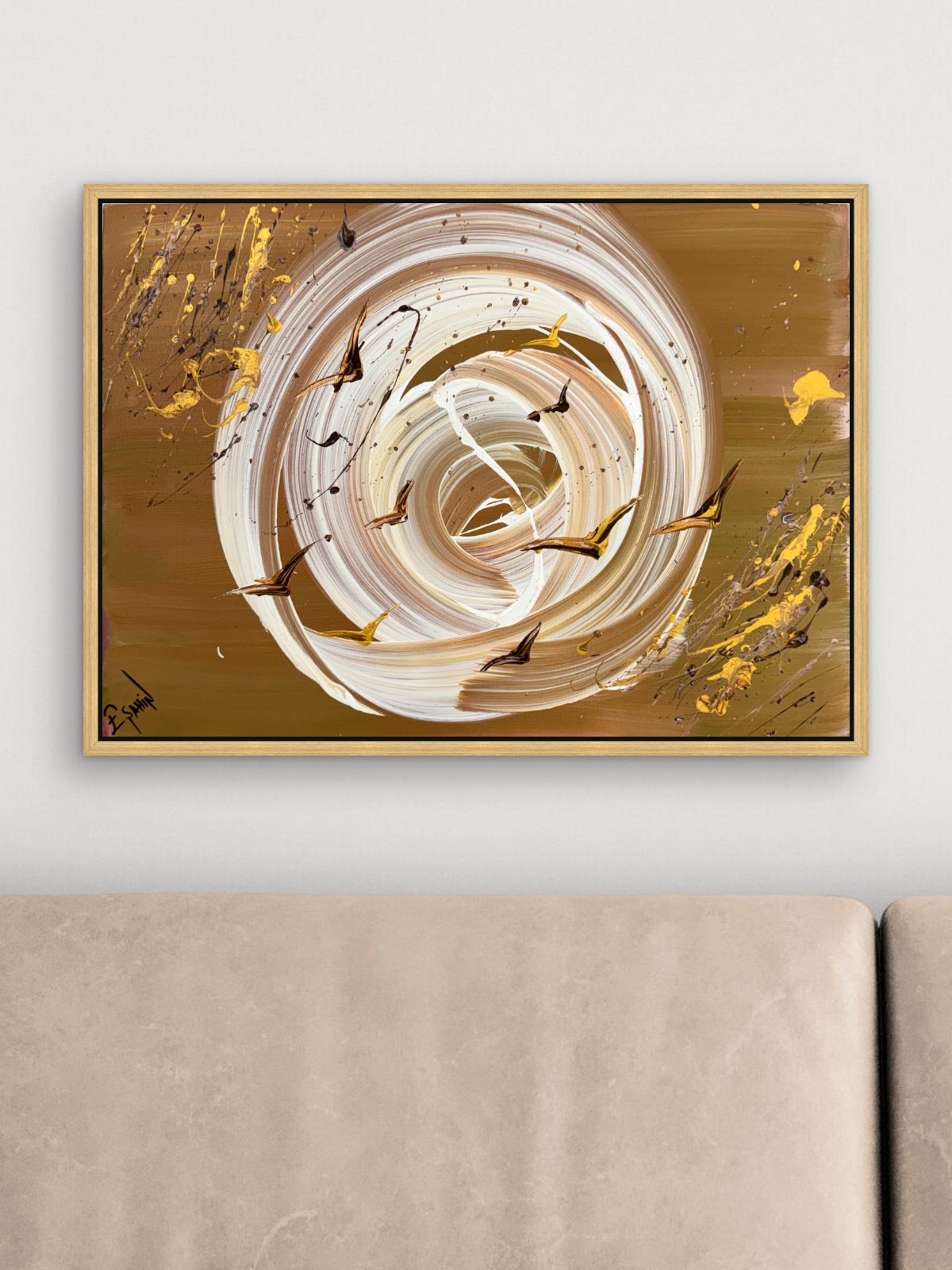 Oker Spiral Yağlı Boya Tablosu Simurg Sanatevi