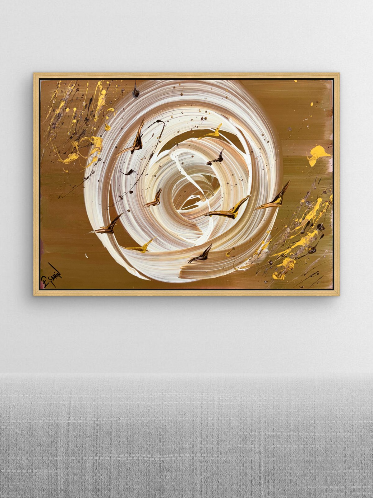 Oker Spiral Yağlı Boya Tablosu Simurg Sanatevi