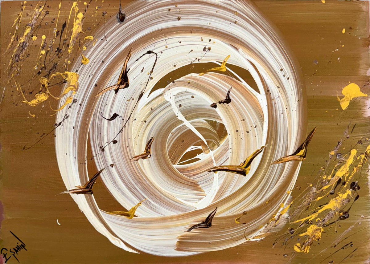 Oker Spiral Yağlı Boya Tablosu Simurg Sanatevi