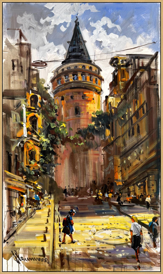 Galata Sokağı Yağlı Boya Tablosu Simurg Sanatevi