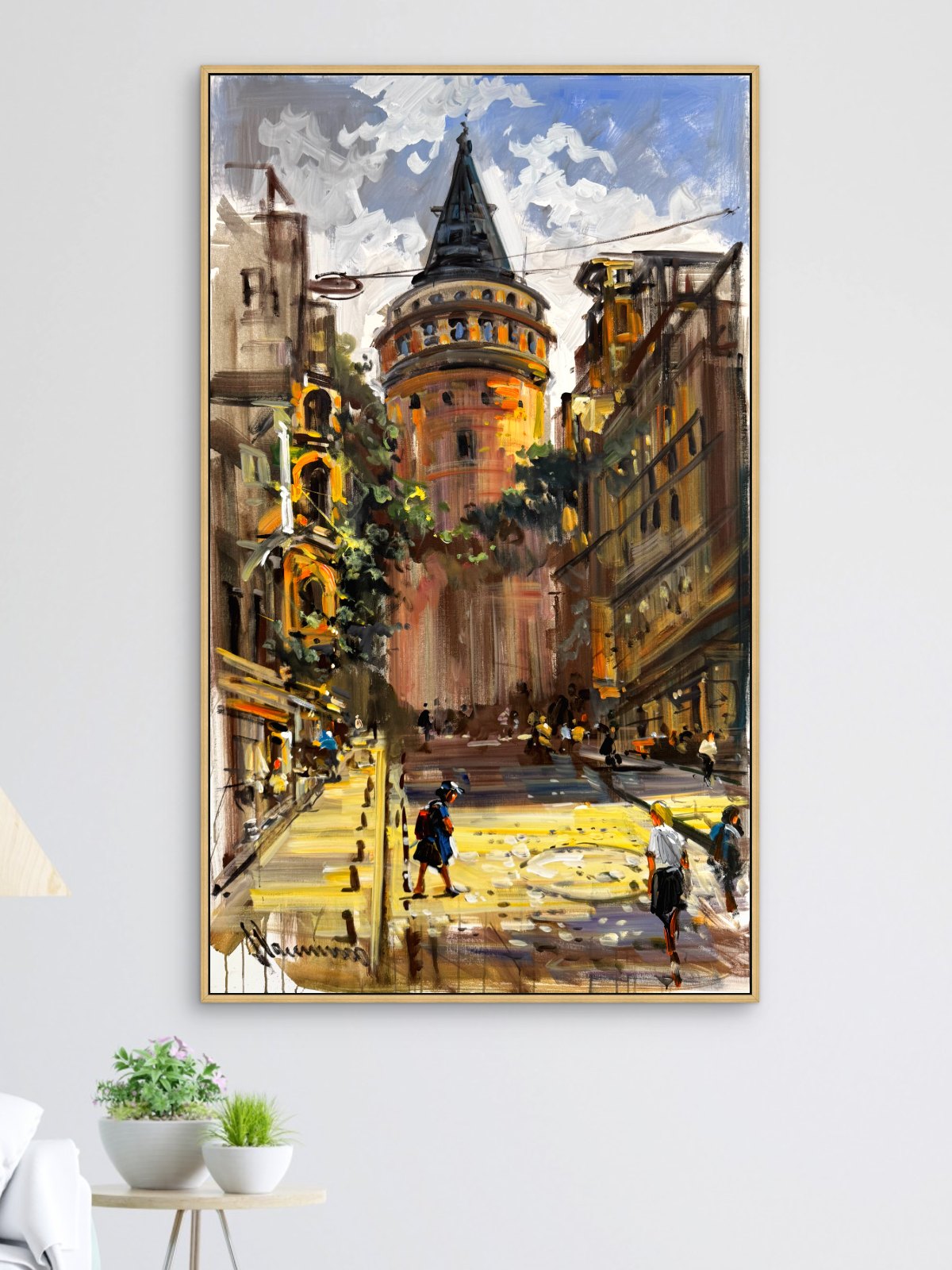 Galata Sokağı Yağlı Boya Tablosu Simurg Sanatevi