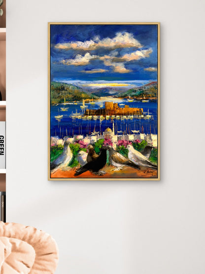 Bodrum Kalesi Yağlı Boya Tablosu Simurg Sanatevi