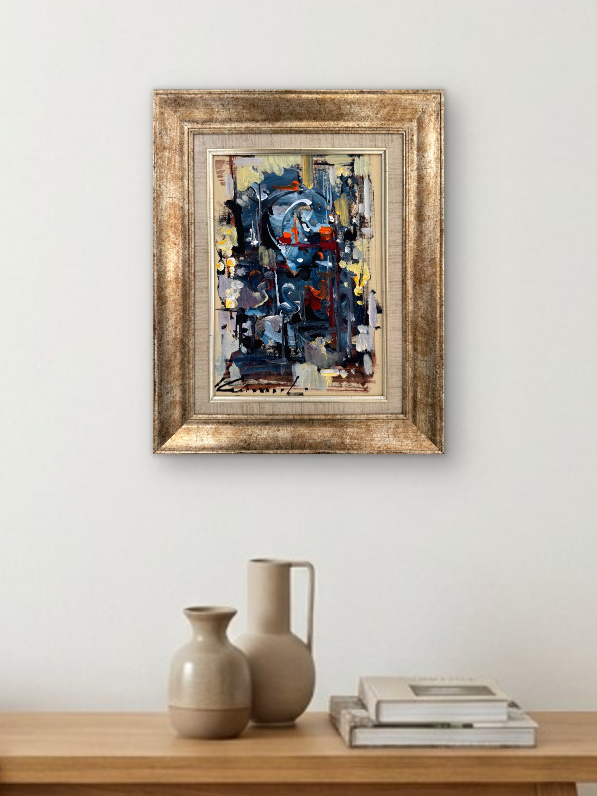 Mavi Akıntıların Ritmi Yağlı Boya Tablosu Simurg Sanatevi