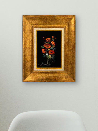 Kızıl Çiçekler Yağlı Boya Tablosu Simurg Sanatevi