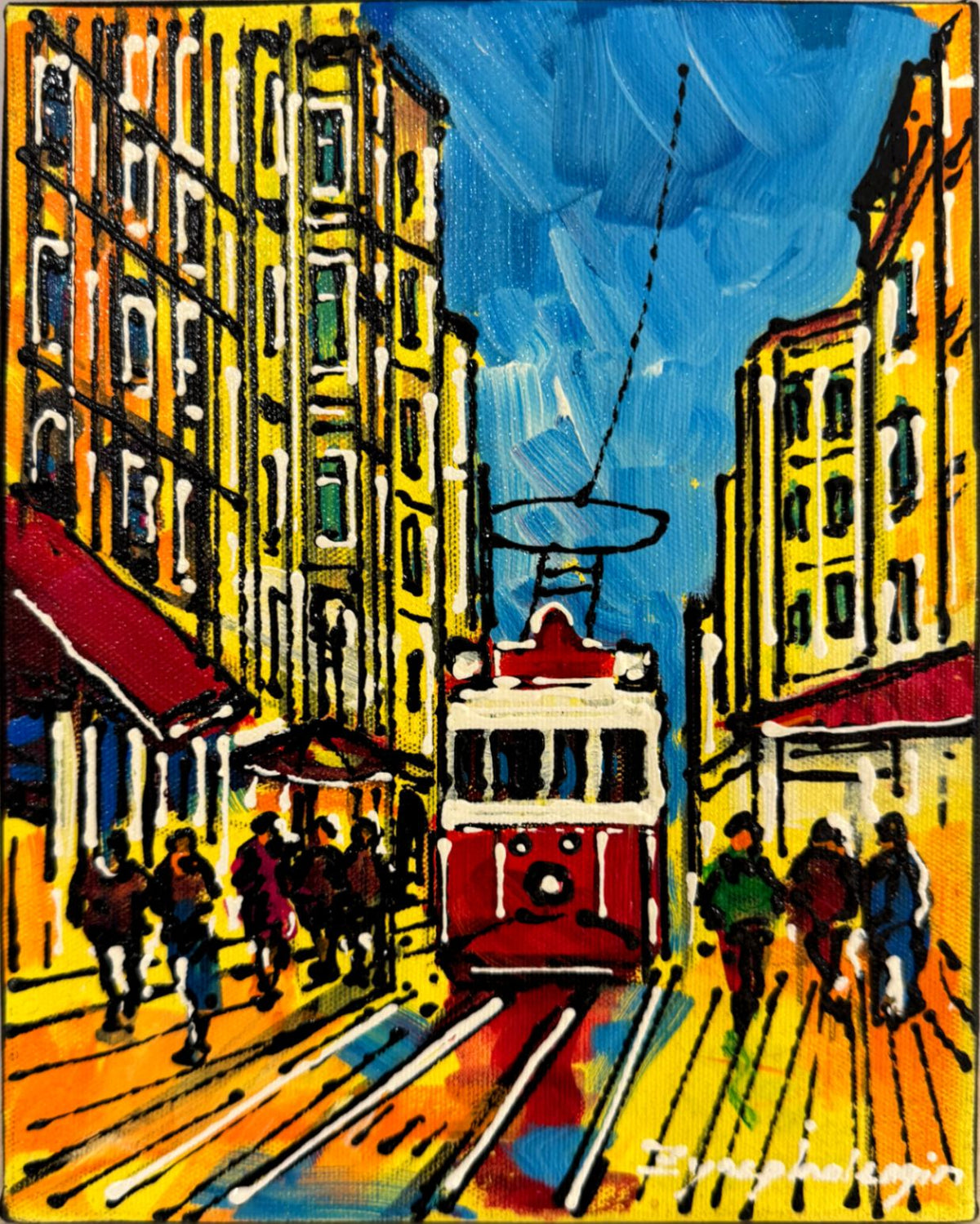 İstiklal Sokağı Yağlı Boya Tablosu Simurg Sanatevi