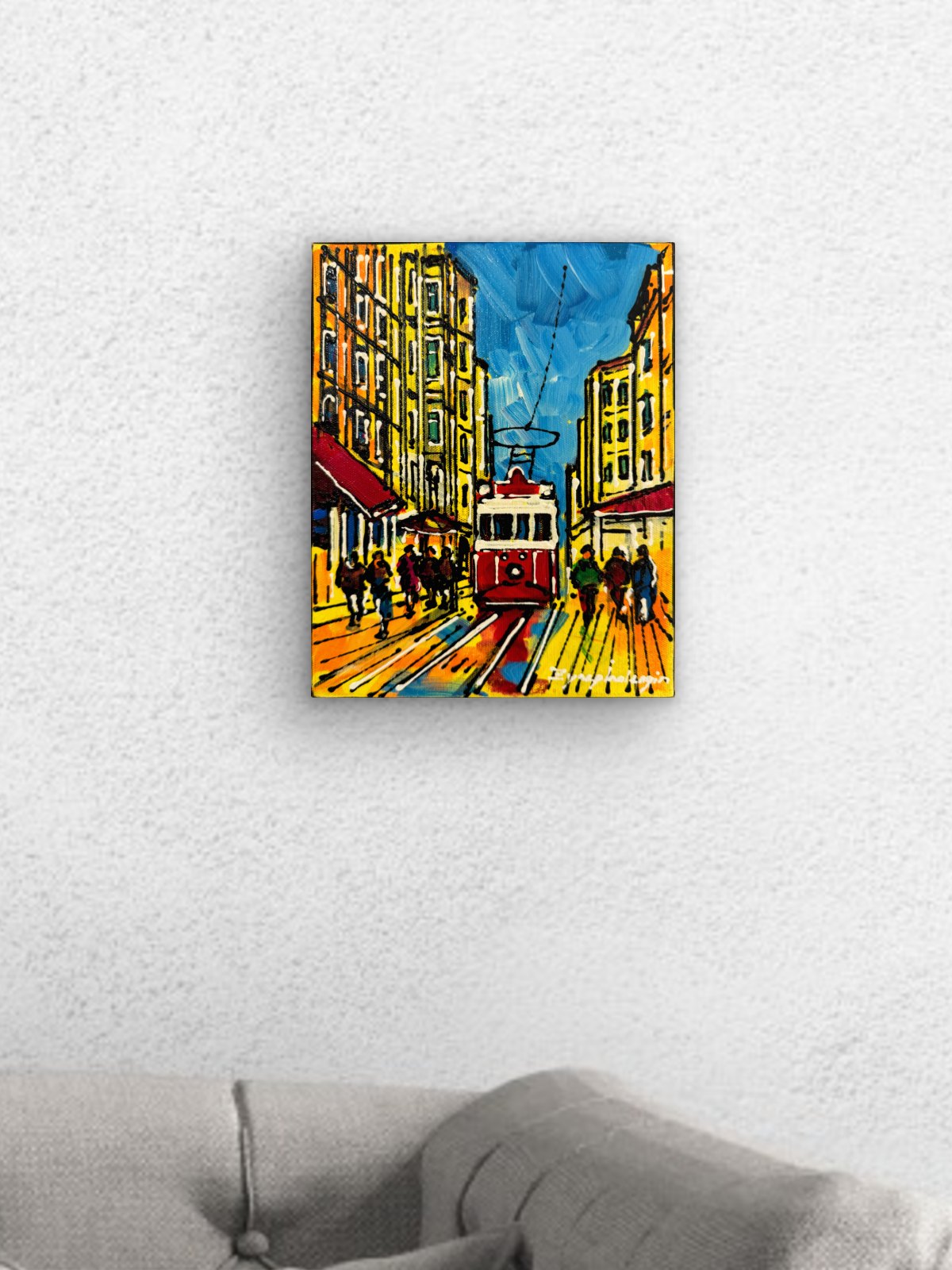 İstiklal Sokağı Yağlı Boya Tablosu Simurg Sanatevi