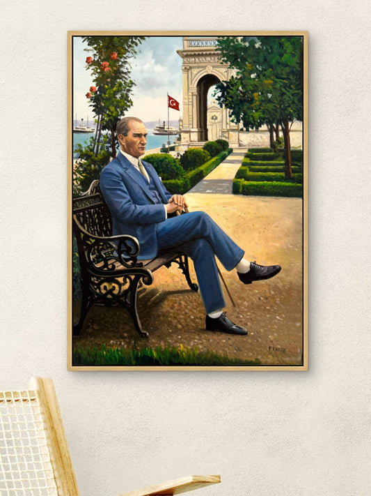 Atatürk Dolmabahçe'de Yağlı Boya Tablosu Simurg Sanatevi