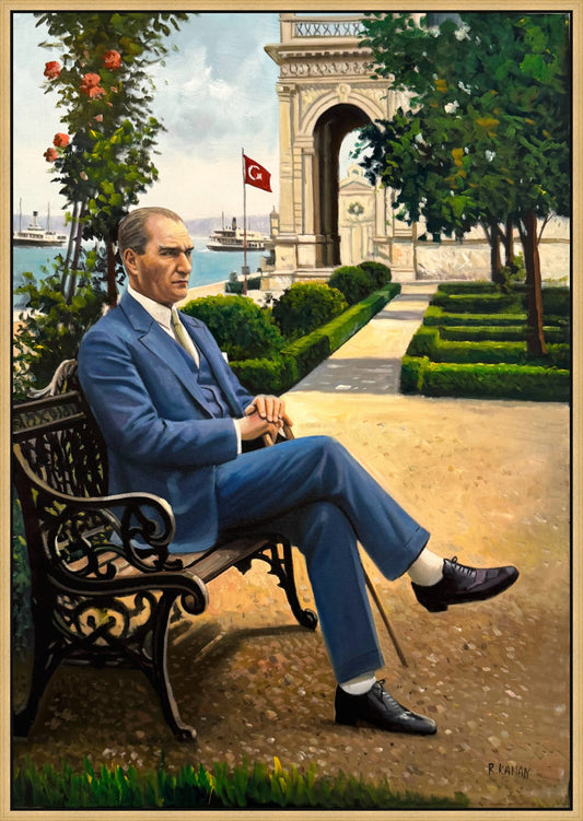 Atatürk Dolmabahçe'de Yağlı Boya Tablosu Simurg Sanatevi