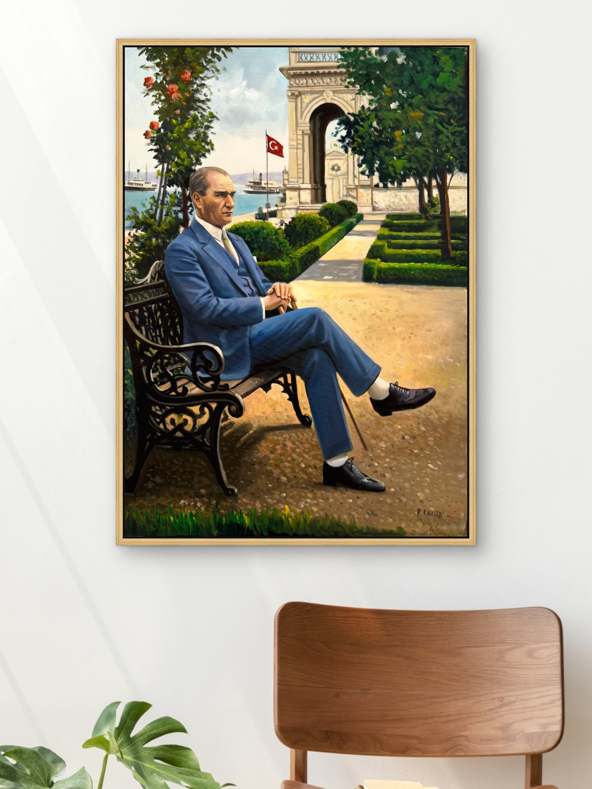 Atatürk Dolmabahçe'de Yağlı Boya Tablosu Simurg Sanatevi