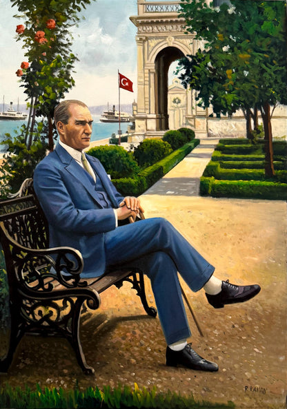 Atatürk Dolmabahçe'de Yağlı Boya Tablosu Simurg Sanatevi