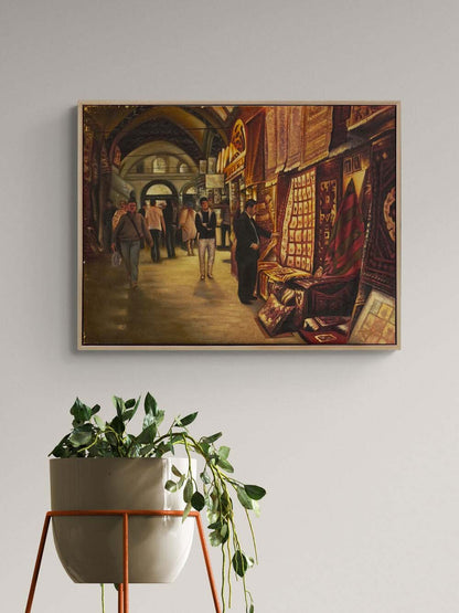 Halı Çarşısı Yağlı Boya Tablosu