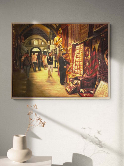 Halı Çarşısı Yağlı Boya Tablosu