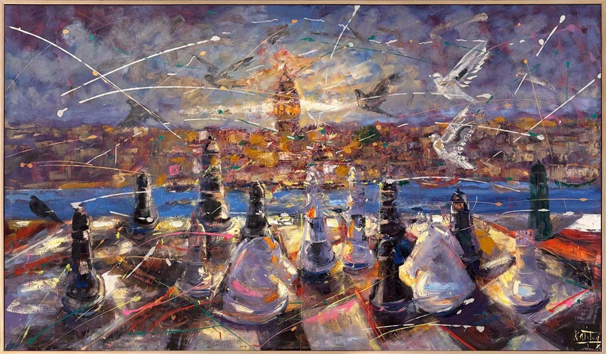 Aynı Denizde İstanbul Yağlı Boya Tablosu