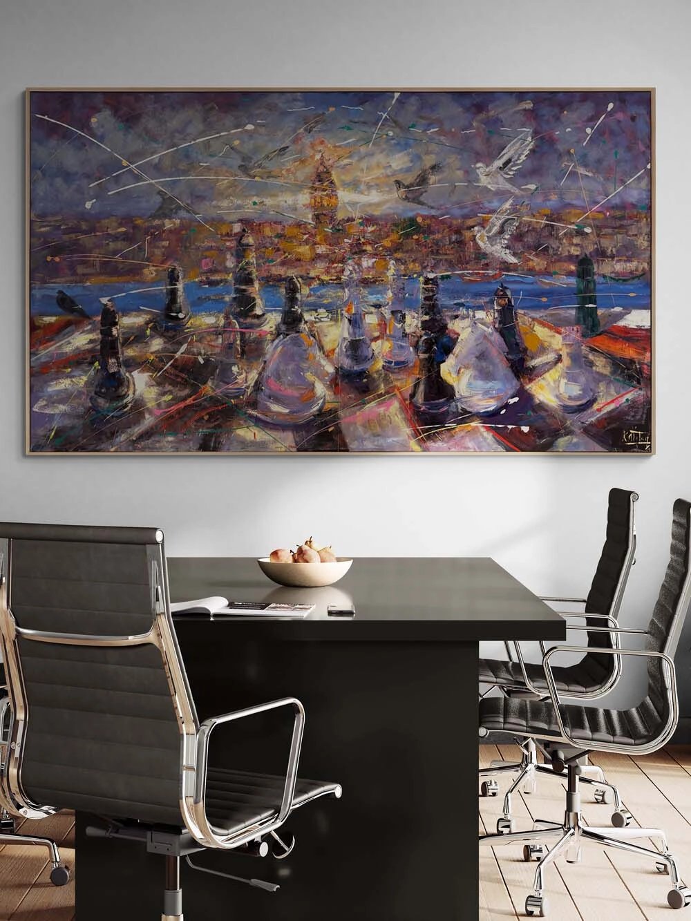 Aynı Denizde İstanbul Yağlı Boya Tablosu