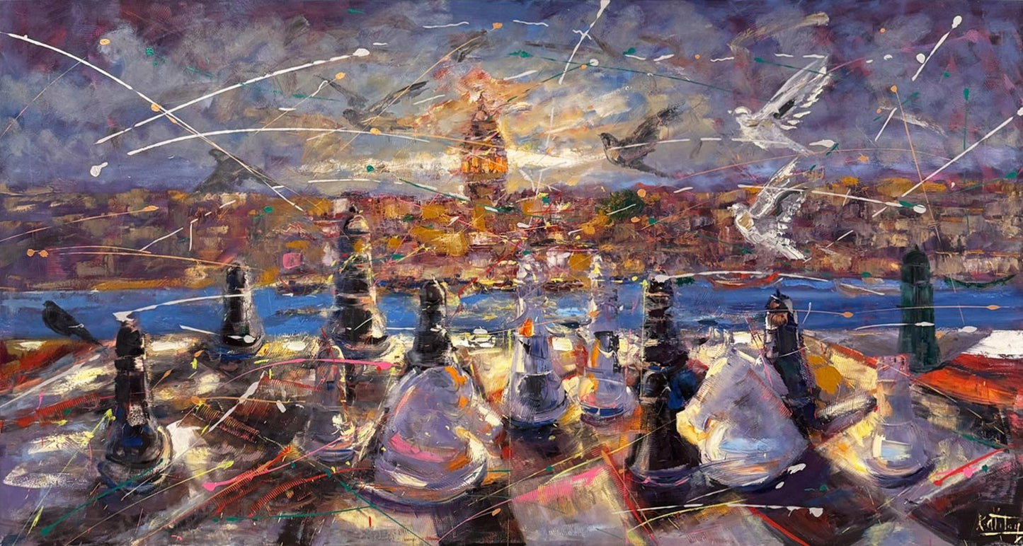 Aynı Denizde İstanbul Yağlı Boya Tablosu