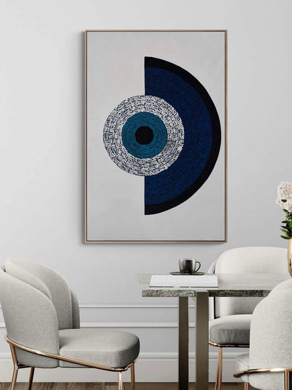 Nazar Boncuğu Meşk Yağlı Boya Hat Tablosu