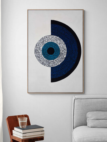 Nazar Boncuğu Meşk Yağlı Boya Hat Tablosu