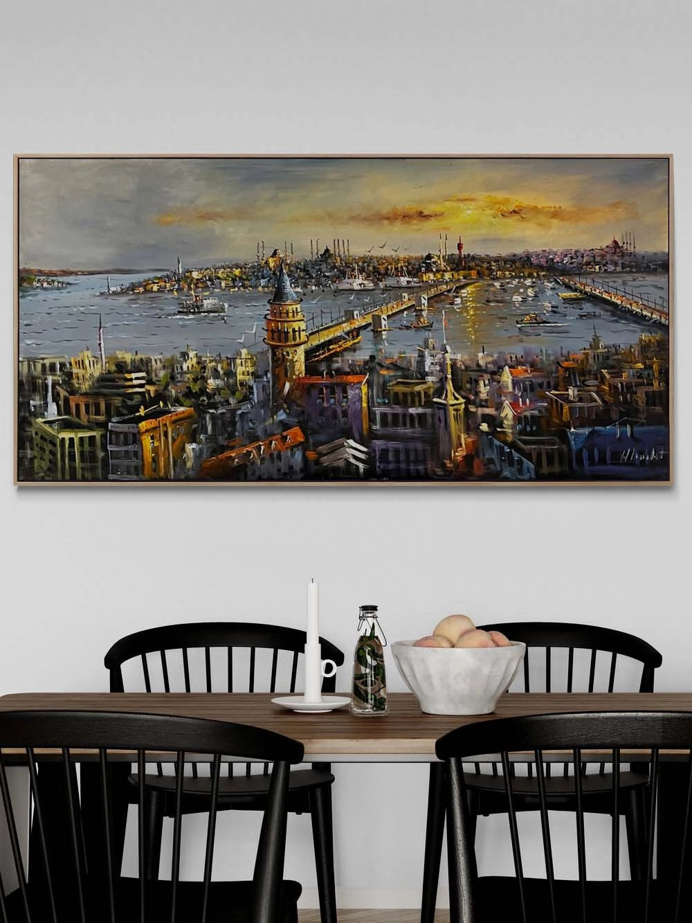 Haliç Üzerine Düşen Işık Yağlı Boya Tablosu