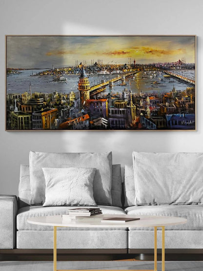Haliç Üzerine Düşen Işık Yağlı Boya Tablosu