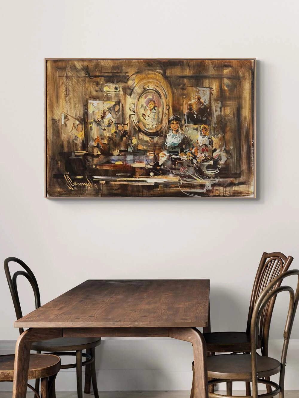 Eski Evde Bir An Yağlı Boya Tablosu