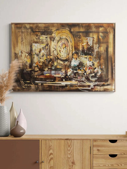 Eski Evde Bir An Yağlı Boya Tablosu