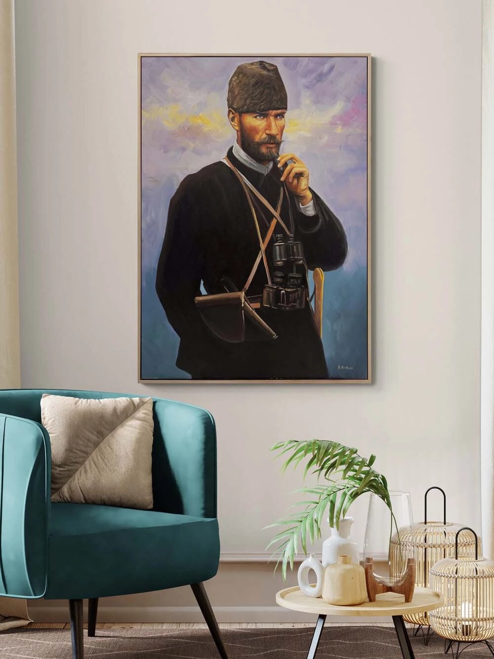 Kara Kalpaklı Atatürk Yağlı Boya Tablosu