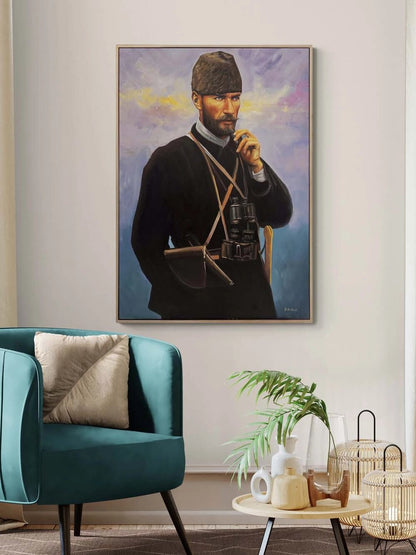 Kara Kalpaklı Atatürk Yağlı Boya Tablosu