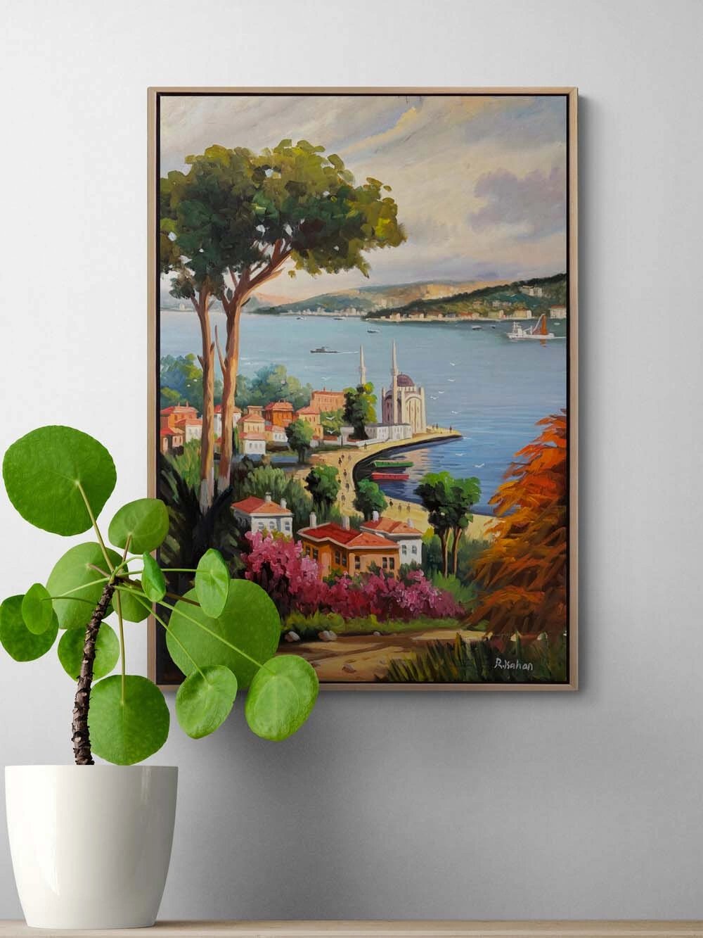 Boğazda Zaman Yağlı Boya Tablosu