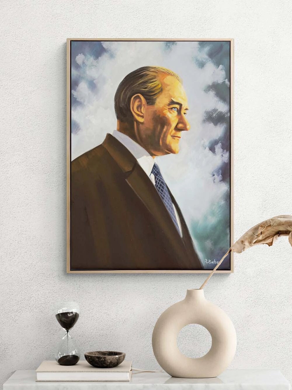 Cumhuriyetin Lideri Yağlı Boya Tablosu