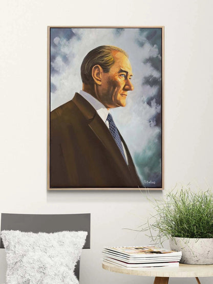 Cumhuriyetin Lideri Yağlı Boya Tablosu