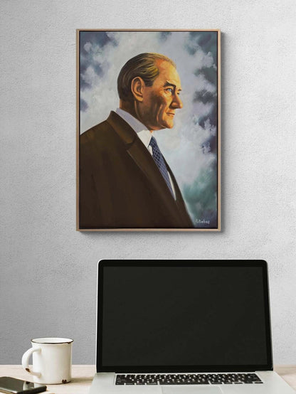 Cumhuriyetin Lideri Yağlı Boya Tablosu