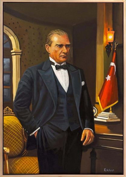 Bakışlarında Cumhuriyet Yağlı Boya Tablosu