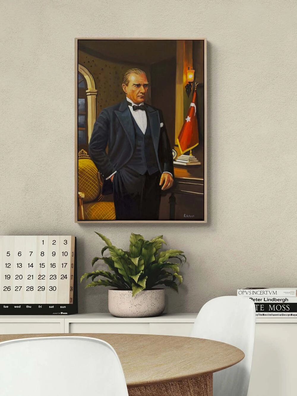 Bakışlarında Cumhuriyet Yağlı Boya Tablosu