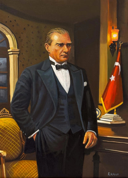 Bakışlarında Cumhuriyet Yağlı Boya Tablosu