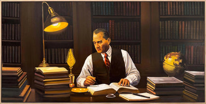 Atatürk ve Devlet Aklı Yağlı Boya Tablosu
