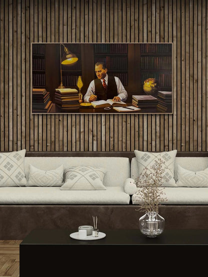 Atatürk ve Devlet Aklı Yağlı Boya Tablosu
