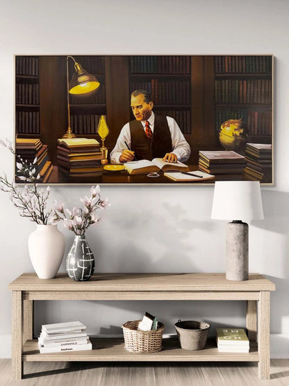 Atatürk ve Devlet Aklı Yağlı Boya Tablosu