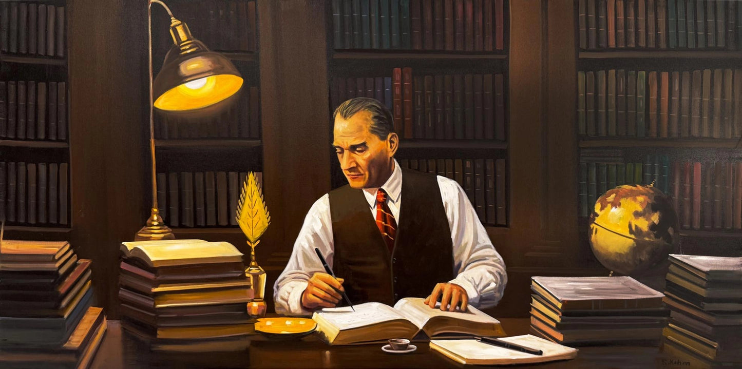 Atatürk ve Devlet Aklı Yağlı Boya Tablosu