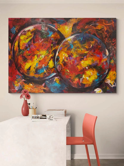 Rengarenk Çeper Yağlı Boya Tablosu