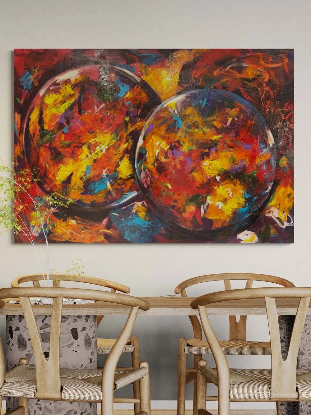 Rengarenk Çeper Yağlı Boya Tablosu