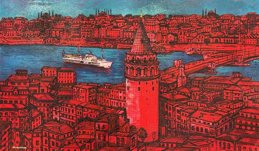 Renklerle İstanbul Yağlı Boya Tablosu