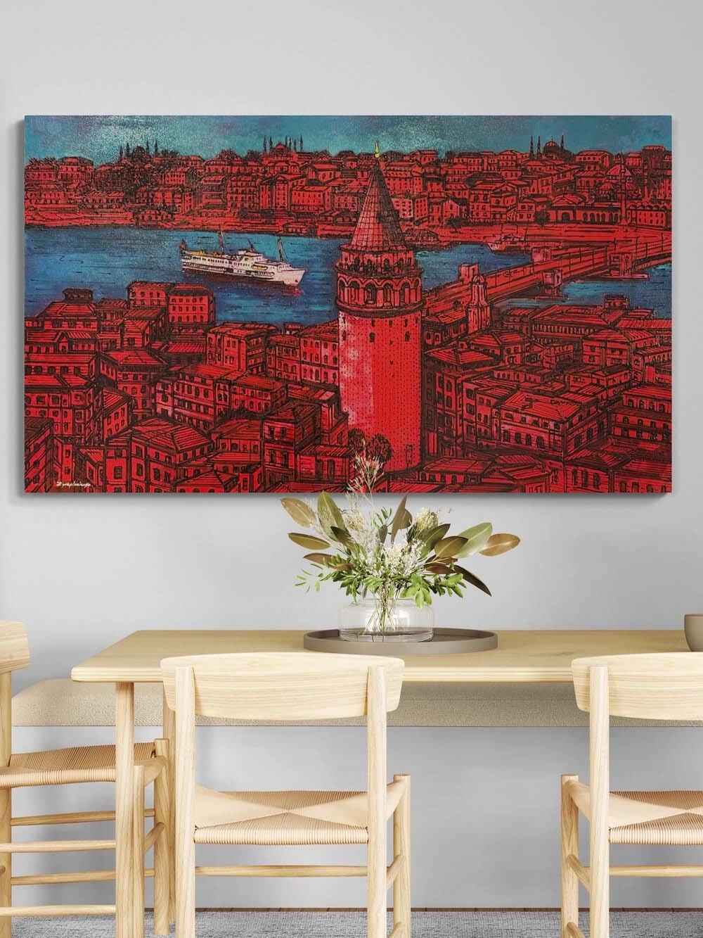 Renklerle İstanbul Yağlı Boya Tablosu