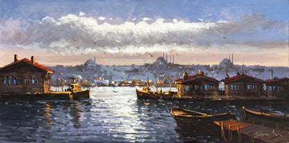 İstanbul'da Yansımalar Yağlı Boya Tablosu