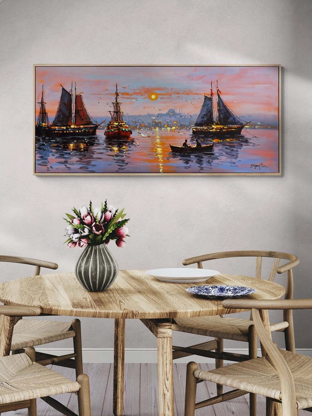 Bir Akşam İstanbul’da Yağlı Boya Tablosu