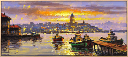 Zamanın Kıyısında İstanbul Yağlı Boya Tablosu