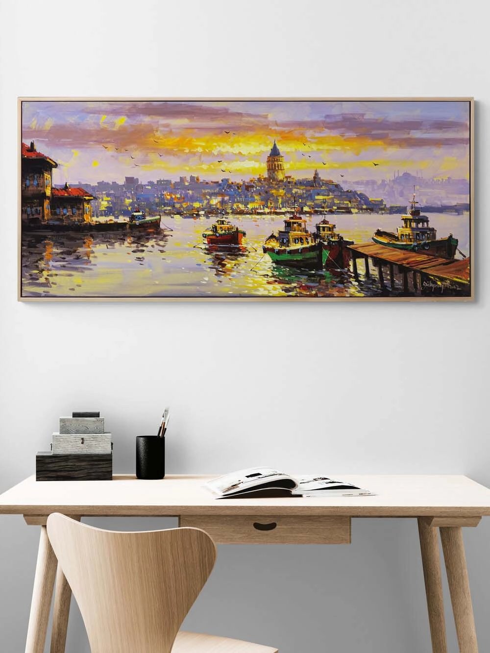 Zamanın Kıyısında İstanbul Yağlı Boya Tablosu
