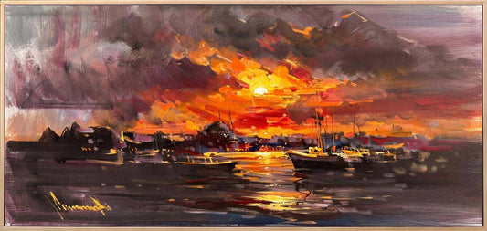 Güneş Haliç’e İnerken Yağlı Boya Tablosu