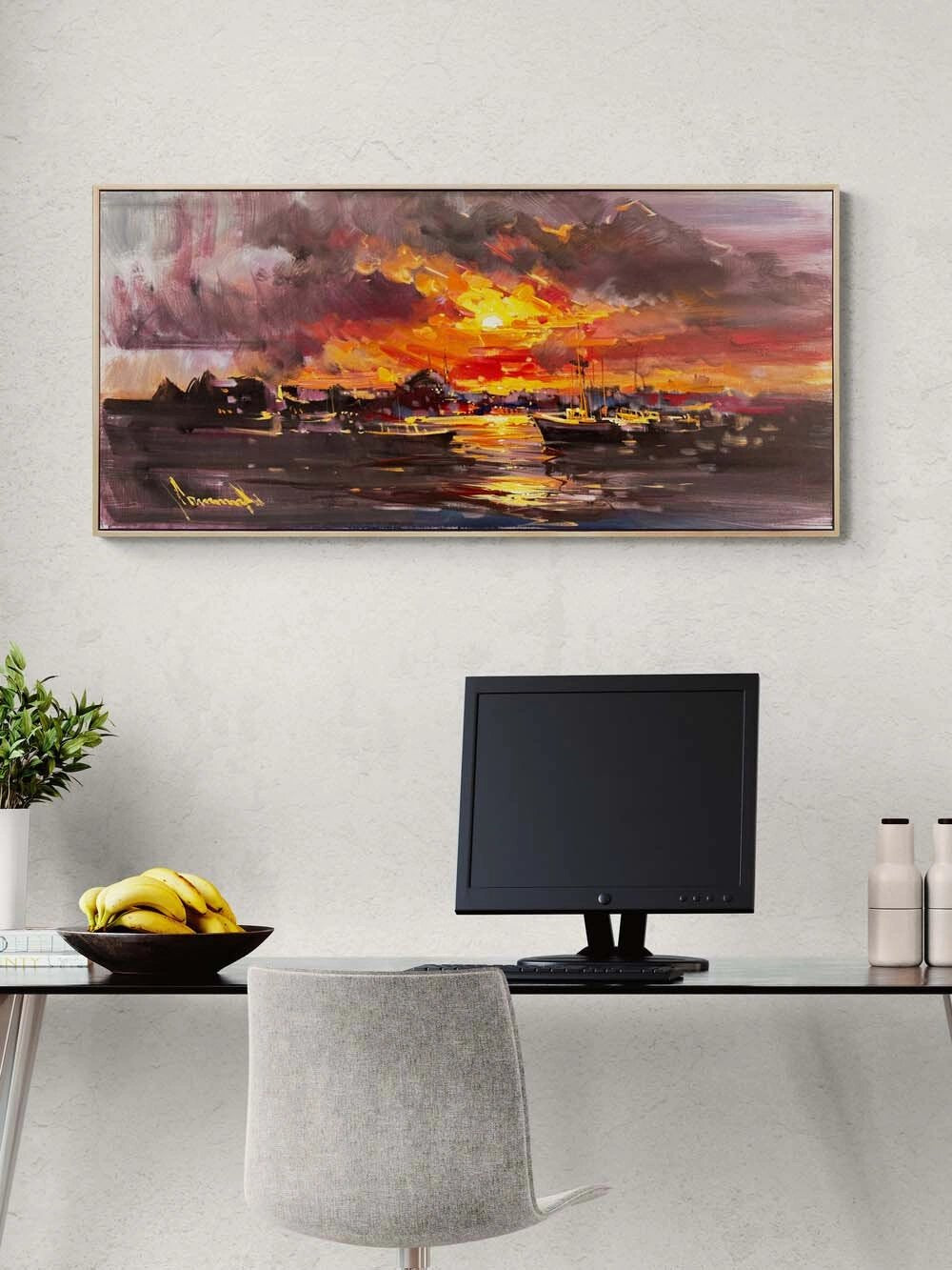 Güneş Haliç’e İnerken Yağlı Boya Tablosu